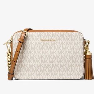 Michael Kors Bags - $135 MK Ginny crossbody in vanilla/ acorn Michael Kors Bags - $135 MK Ginny crossbody in vanilla/ acorn